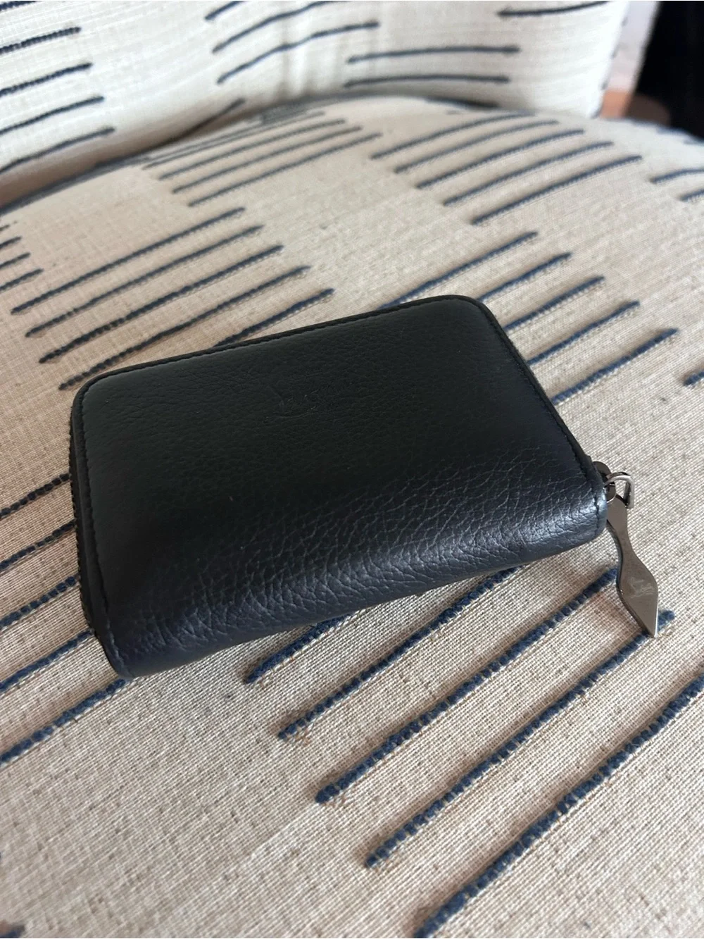 Christian Louboutin Black Pannettone Zip Card Holder
